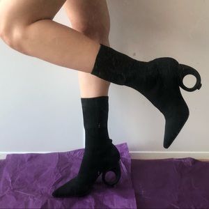 Sculpted Heel Sock Boots
